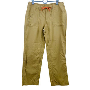 The North Face Womens 10 Tan Nylon Pants Roll Cuff Hiking Stow Pocket 32" Inseam